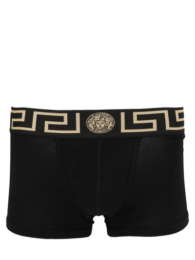 VERSACE LOGO BOXER SHORTS UNDERWEAR, BODY BLACK