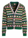 Kenzo Regular Fit Jacquard Wool Cardigan