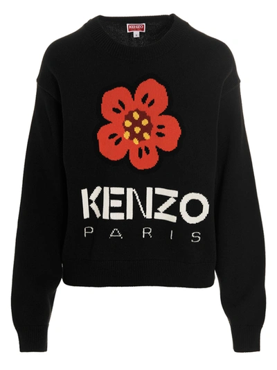 KENZO LOGO SWEATER SWEATER, CARDIGANS BLACK