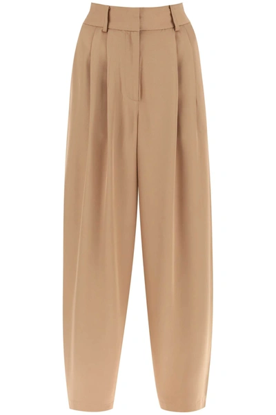 By Malene Birger Pleated High-waisted Trousers In Brown