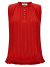 LANVIN PLEATED TOP TOPS RED