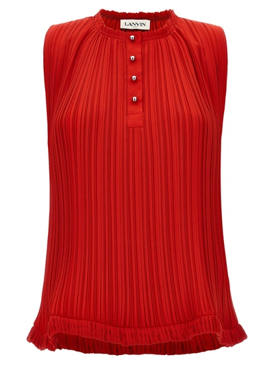 Lanvin Pleated Top In Red
