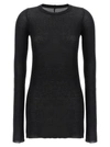 Rick Owens Ribbed Long-sleeve Top With Signature Back Stitching