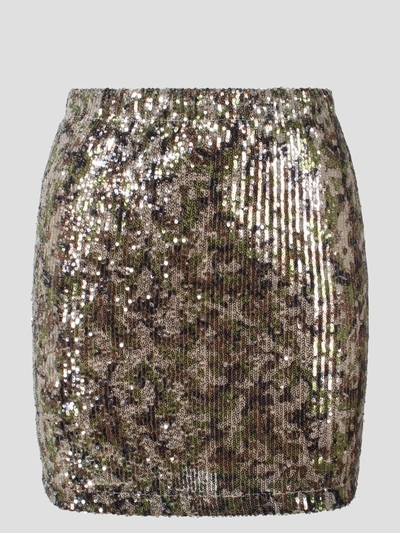 Alessandra Gallo Sequins Mini Skirt In Brown