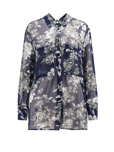 SEMICOUTURE VISCOSE SHIRT WITH FLORAL PRINT
