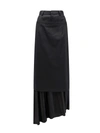 Mm6 Maison Margiela Black Layered Maxi Skirt