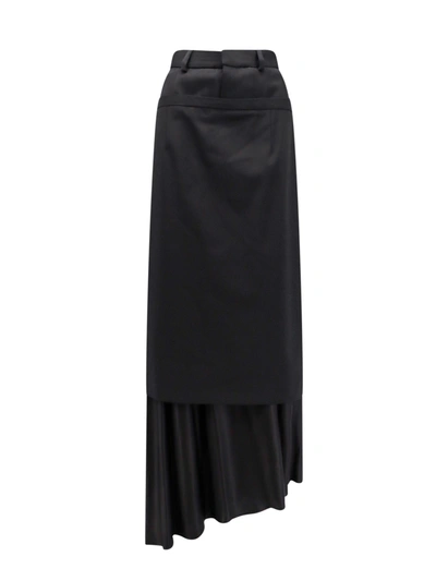 Mm6 Maison Margiela Black Layered Maxi Skirt