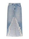 Mother The Ditcher Maxi Super Fray Denim Skirt