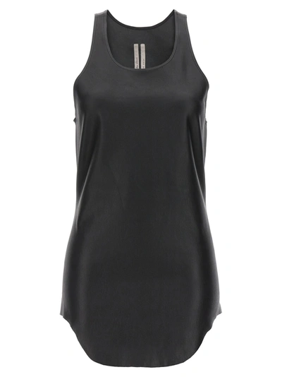 Rick Owens Stretch Leather Sleeveless Top In Black