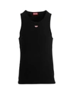 Diesel T-lifty-d Top Black Ribbed Cotton Tank Top - T Lifty D