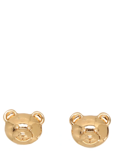 Moschino Teddy Bear Earrings In Gold