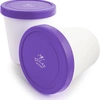 Zulay Kitchen 2 Pack 1 Quart Ice Cream Containers For Homemade Ice Cream - Reusable Ice Cream Container Set With L In Purple