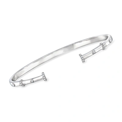 Rs Pure By Ross-simons Diamond Station Cuff Bracelet In Sterling Silver
