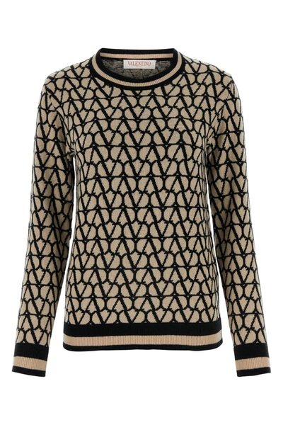 Valentino Toile Iconographe Jumper In Wool And Jacquard In Multi