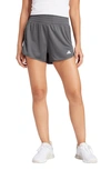 Adidas Originals Pacer High Waist Knit Shorts In Grey Six