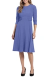 London Times Seamed Midi Dress In Peri