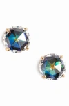 Kate Spade 14k Gold-plated Crystal Stud Earrings In Jet