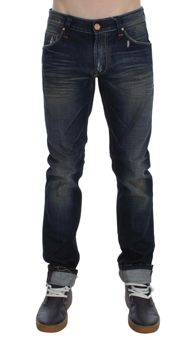 Acht Sleek Slim Fit Italian Denim For Men's Men In Blue