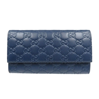 Gucci Continental Navy Leather Wallet  ()