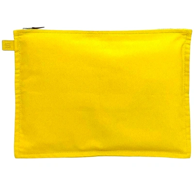 Hermes Hermès Bora Bora Yellow Canvas Clutch Bag ()