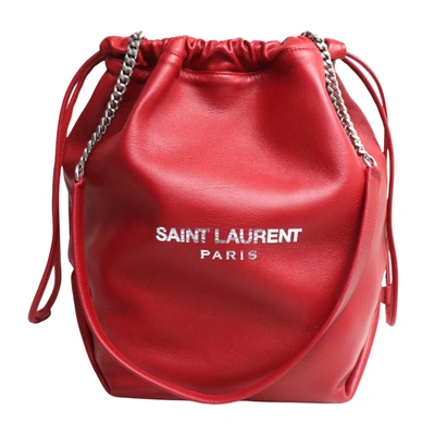 Saint Laurent Teddy Red Leather Shopper Bag ()