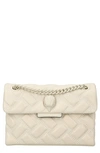 Kurt Geiger Mini Kensington Drench Leather Convertible Shoulder Bag In Natural