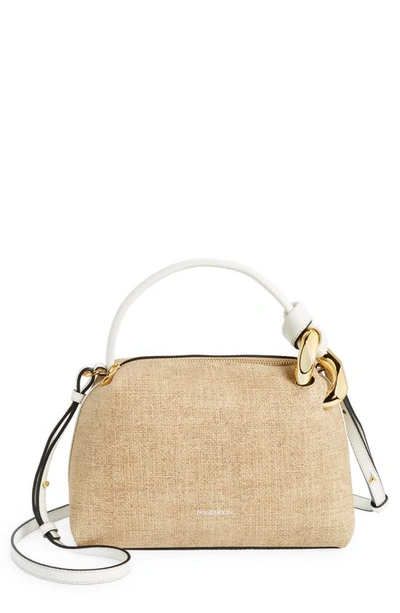 Jw Anderson Small Corner Leather Top Handle Bag In Sand