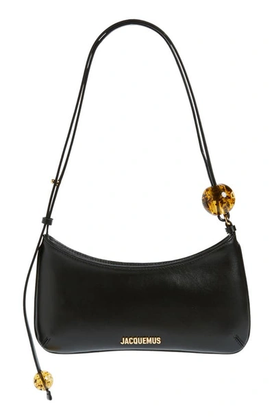 Jacquemus Le Bisou Leather Shoulder Bag In Black
