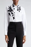 Dolce & Gabbana Floral-lace Long-sleeve Shirt In Blanco