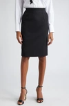 Dolce & Gabbana Virgin Wool Stretch Gabardine Skirt In Nero