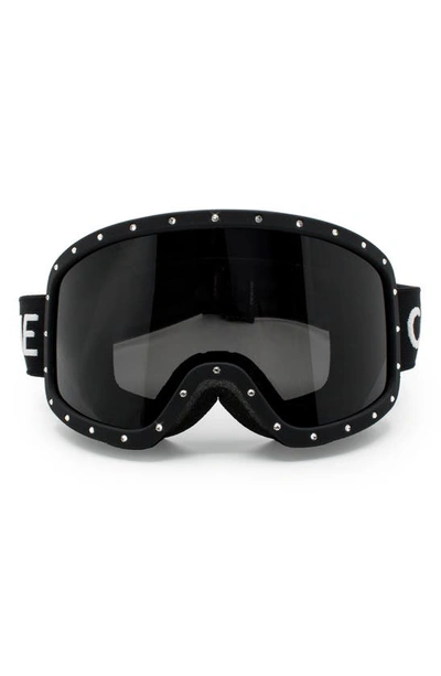 Celine Ski Mask With Mirrored Lens In Black/gray Solid