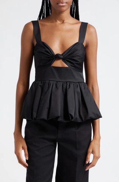 Cara Cara Claribelle Cutout Cotton-blend Poplin Mini Dress In Black