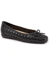 Trotters Gillian Womens Leather Square Toe Ballet Flats In Black