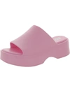 Steve Madden Slinky Womens Faux Leather Peep-toe Platform Sandals In Pink