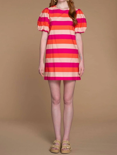 Olivia James The Label Louisa Dress In Bellini Stripe In Multi