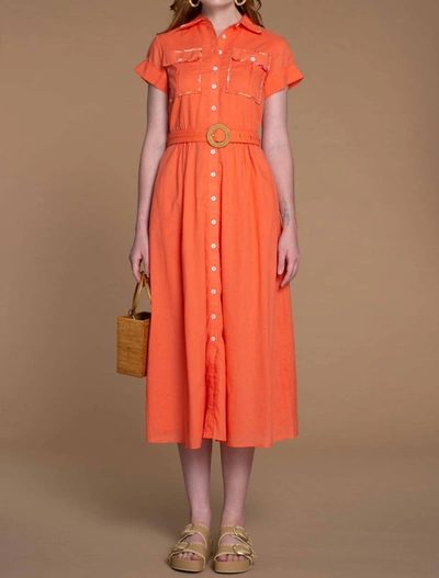 Olivia James The Label Marlow Dress In Sunset In Orange