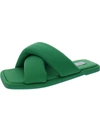 Steve Madden Dixie Womens Slip-on Square Toe Slide Sandals In Green