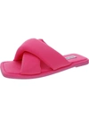 Steve Madden Women's Dixie Plush Slip-on Crisscross Slide Sandals In Pink