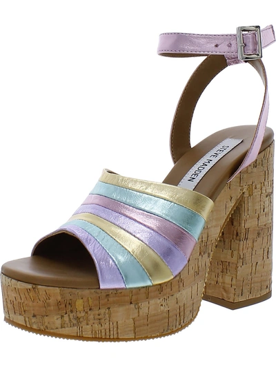 Sam Edelman Delvina Womens Leather Ankle Platform Sandals In Multi