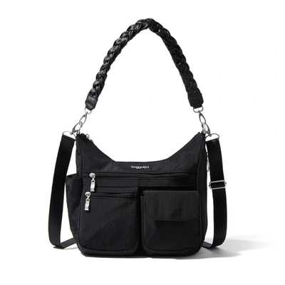 Baggallini Women's Modern Everywhere Bag With Braided Shoulder Strap In Black