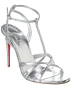 Christian Louboutin Tangueva Alta 100 Metallic Snake-effect Leather Sandals In Silver