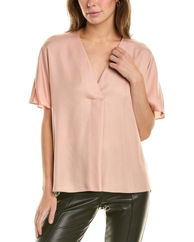 Vince Silk-blend Blouse In Pink