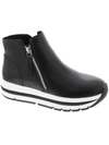 Steve Madden Glided Womens Leather Flatform Ankle Boots In Black