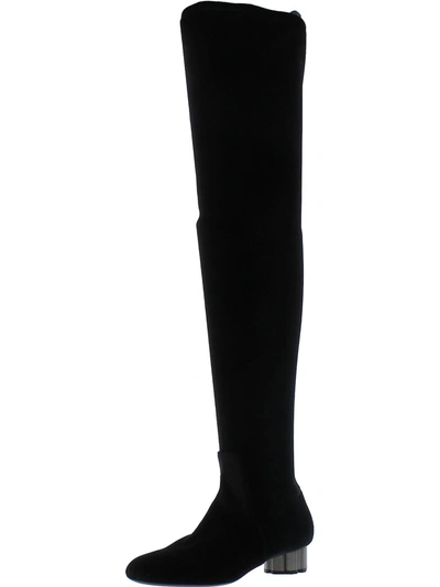 Ferragamo Womens Satin Dressy Thigh-high Boots In Black