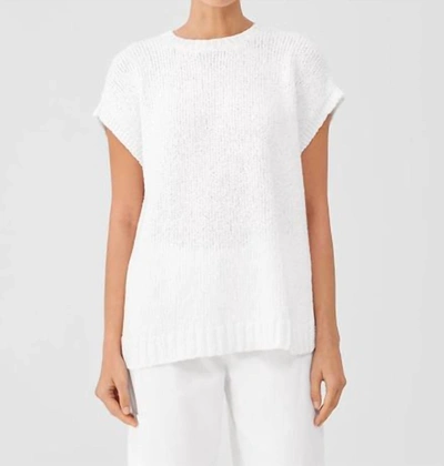 Eileen Fisher Crew Neck Square Top In White
