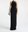 A.l.c Skyler Open-back Crystal-embellished Cady Gown In Black