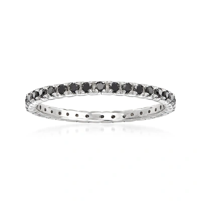 Rs Pure By Ross-simons Black Diamond Eternity Band In Sterling Silver