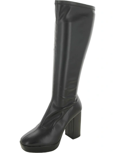 Mia Gavi Womens Faux Leather Tall Knee-high Boots In Black