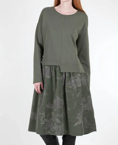 Lands Downunder Tiered Inset Dress In Olive In Green