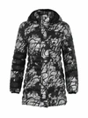 DOLCEZZA WOVEN COAT WITH HOOD IN BLACK/SILVER